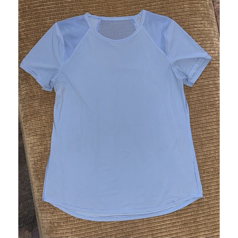 Lululemon Women’s Blue Mesh Crew Neck Short Sleeve T-Shirt Size 4